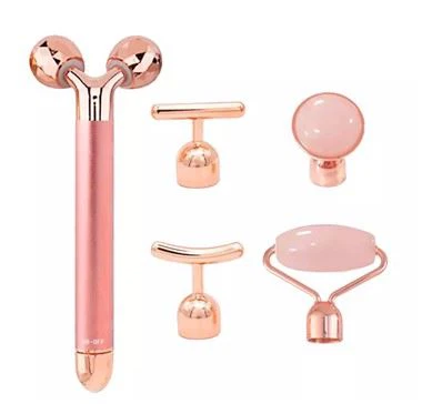 5 in 1 ローズクォーツ ジェイド フェイシャル マッサージ ジェイド ローラー