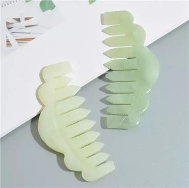 Xiuyan Green Jade Comb Scalp Massager Gua Sha Tool