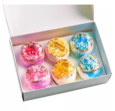 オーガニックのカラフルなクリスタルジオードバスバス爆弾は、海塩とと​​もに爆弾です